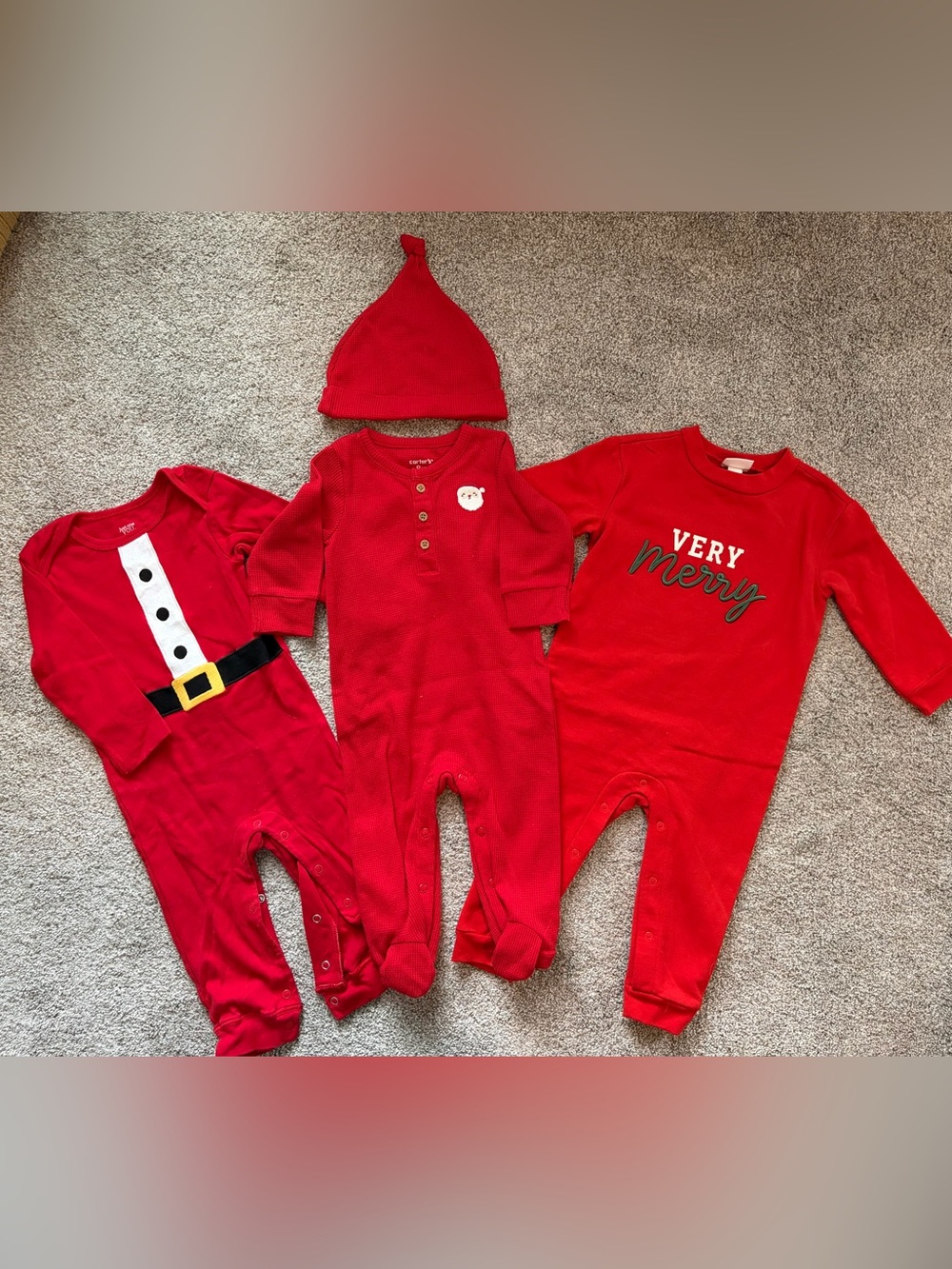 Red Holiday Baby One-Piece Rompers